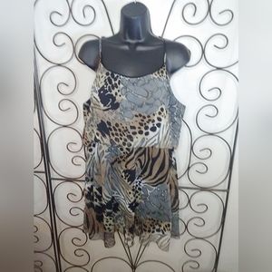 Poetry animal print spaghetti strap dress L